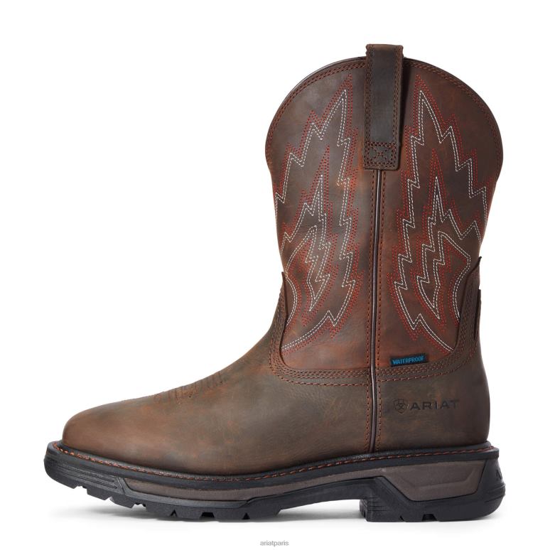 RJ66P359 botte de travail imperméable big rig Ariat chaussure marron foncé Hommes