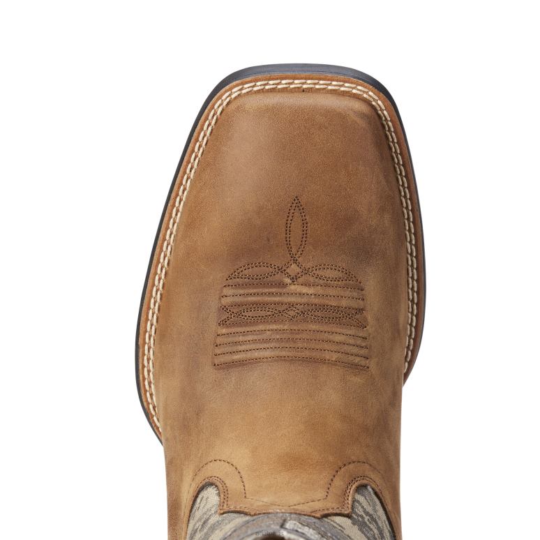 RJ66P106 botte western sport patriote Ariat chaussure marron vieilli Hommes