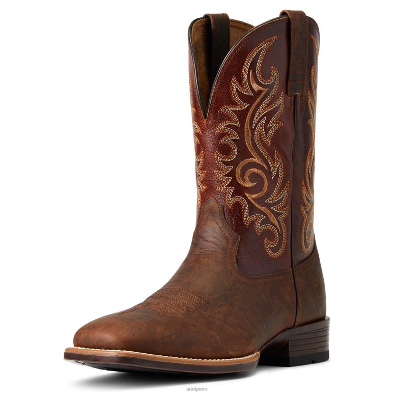 RJ66P112 botte lasco ultra western Ariat chaussure dessus de bar marron Hommes