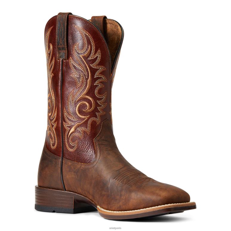 RJ66P112 botte lasco ultra western Ariat chaussure dessus de bar marron Hommes