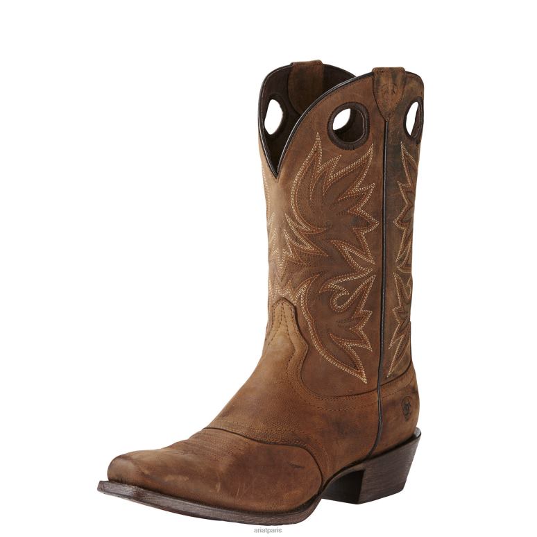 RJ66P118 botte western circuit striker Ariat chaussure brun patiné Hommes