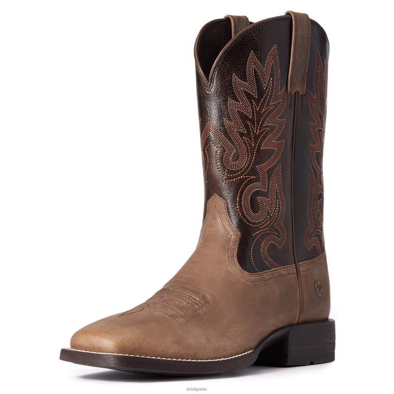 RJ66P119 botte western layton Ariat chaussure marron authentique Hommes