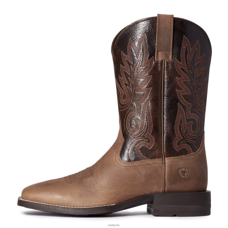RJ66P119 botte western layton Ariat chaussure marron authentique Hommes