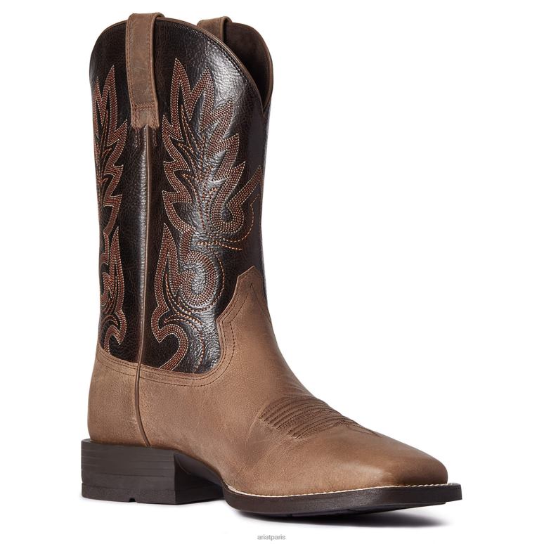 RJ66P119 botte western layton Ariat chaussure marron authentique Hommes