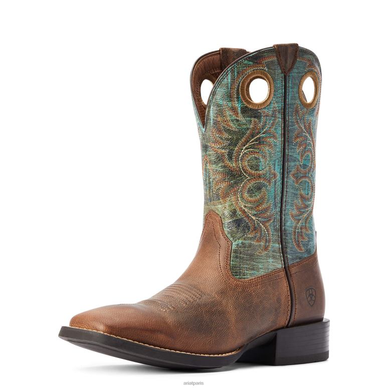 RJ66P126 botte western de rodéo de sport Ariat chaussure marron fou Hommes