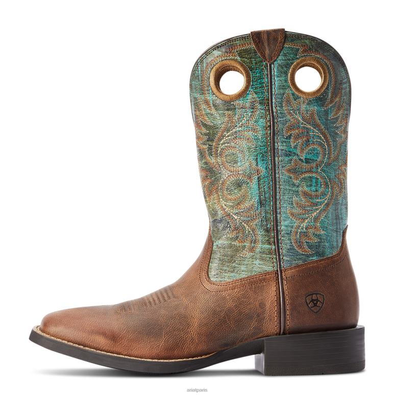 RJ66P126 botte western de rodéo de sport Ariat chaussure marron fou Hommes