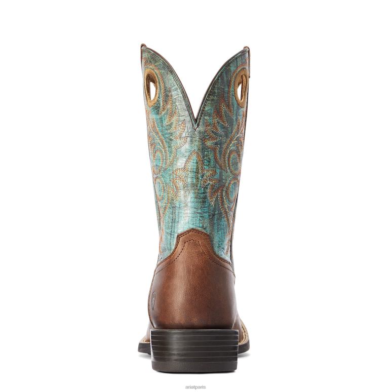 RJ66P126 botte western de rodéo de sport Ariat chaussure marron fou Hommes