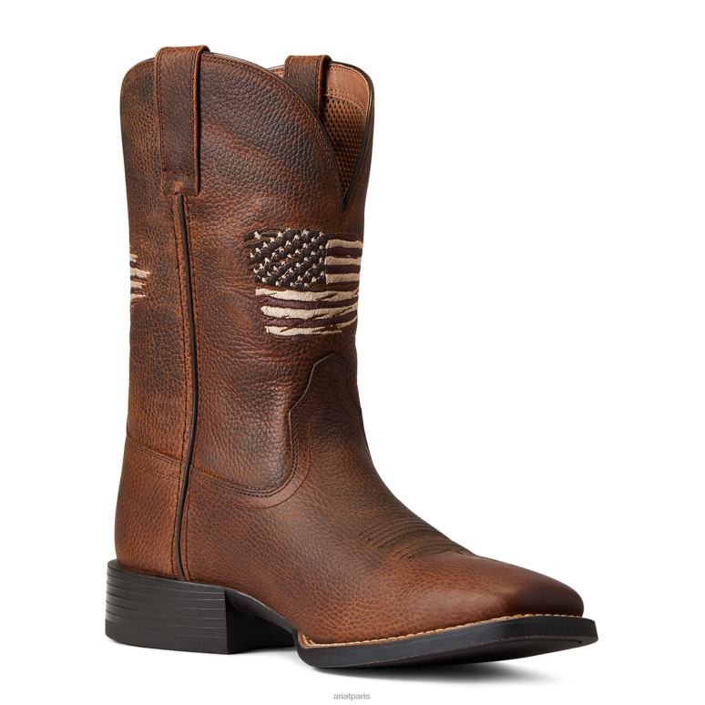RJ66P132 botte de sport country western Ariat chaussure falaise marron Hommes