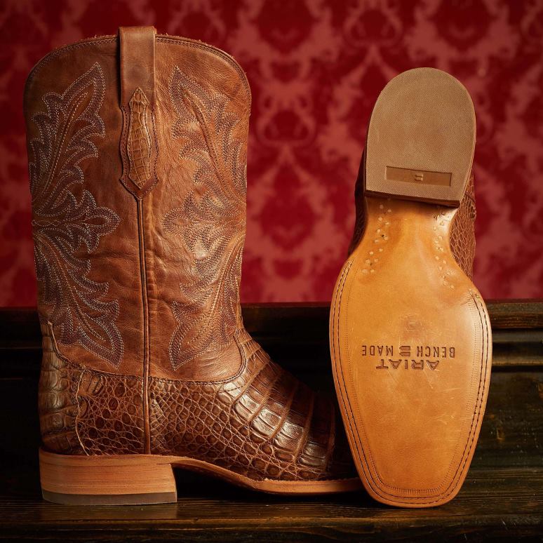 RJ66P141 encore Ariat chaussure ventre de caïman naturel Hommes