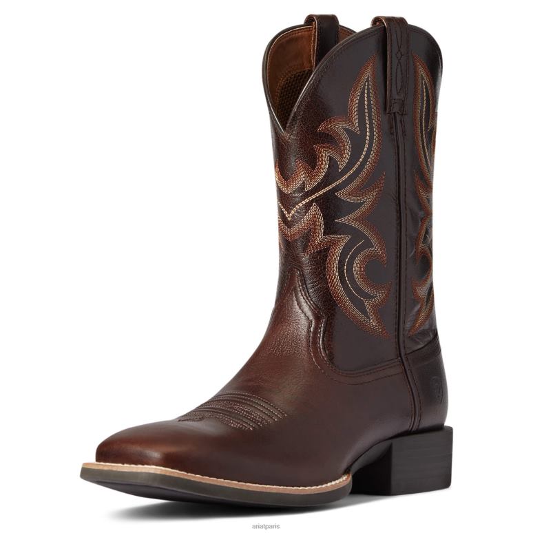 RJ66P14 botte country western de vache de sport Ariat chaussure brun de Cusco Hommes