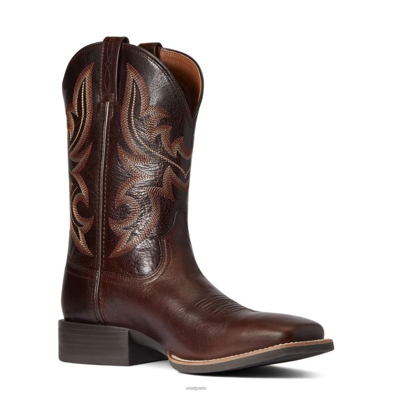 RJ66P14 botte country western de vache de sport Ariat chaussure brun de Cusco Hommes