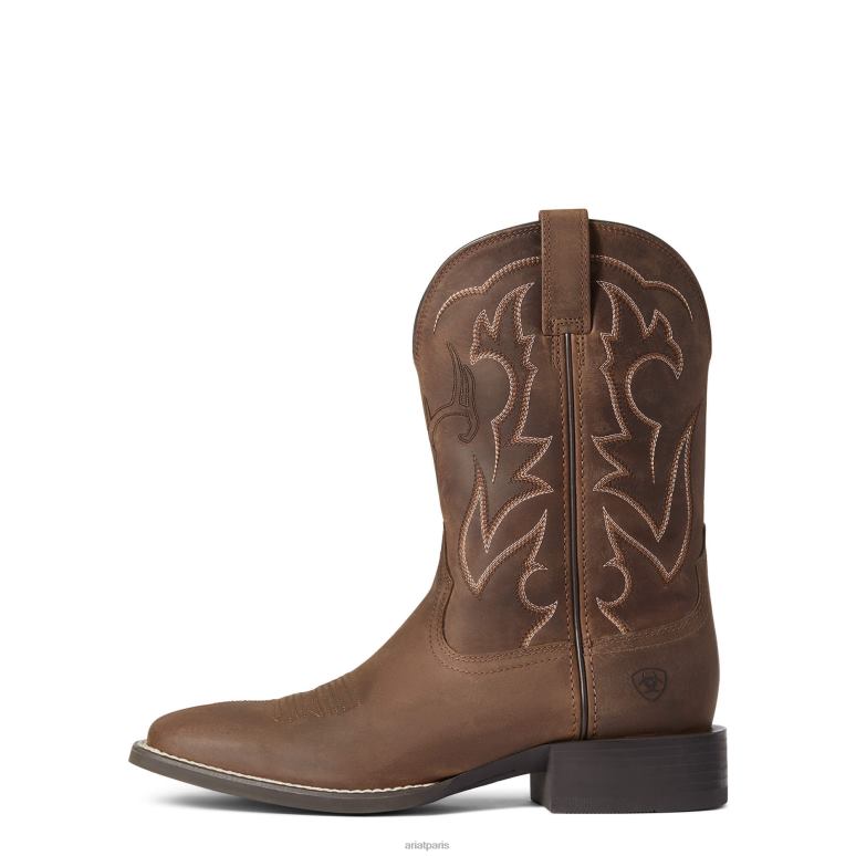 RJ66P15 botte western de sport en plein air Ariat chaussure marron vieilli Hommes
