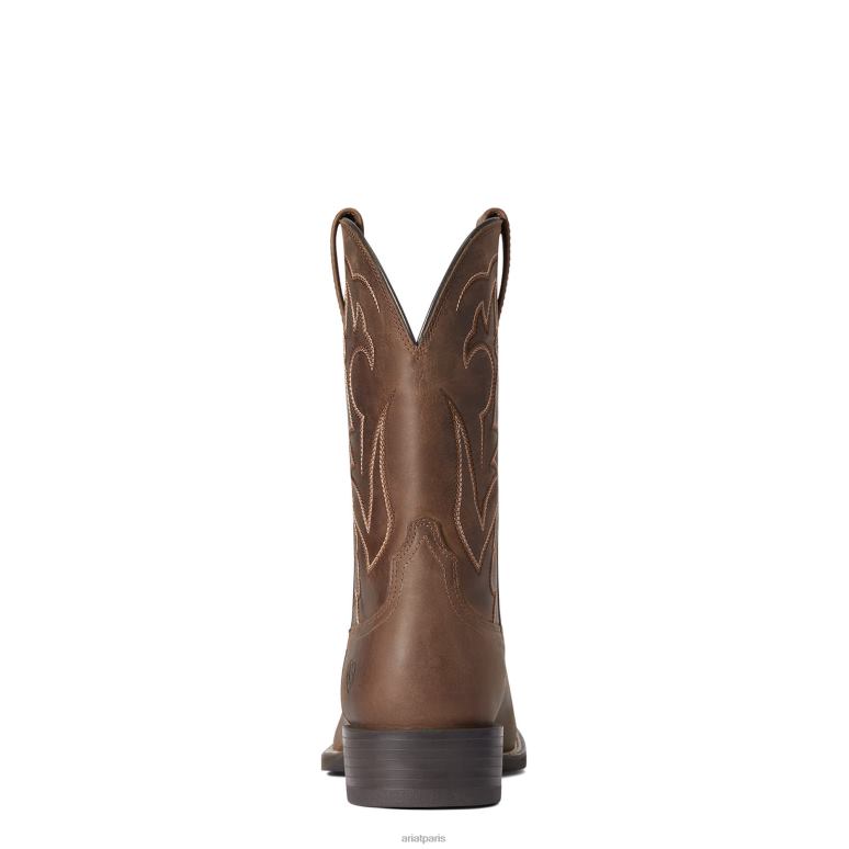 RJ66P15 botte western de sport en plein air Ariat chaussure marron vieilli Hommes