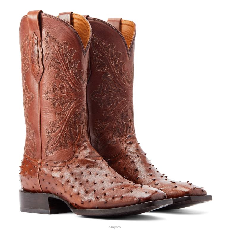 RJ66P162 basset Ariat chaussure autruche pleine plume de bourbon Hommes