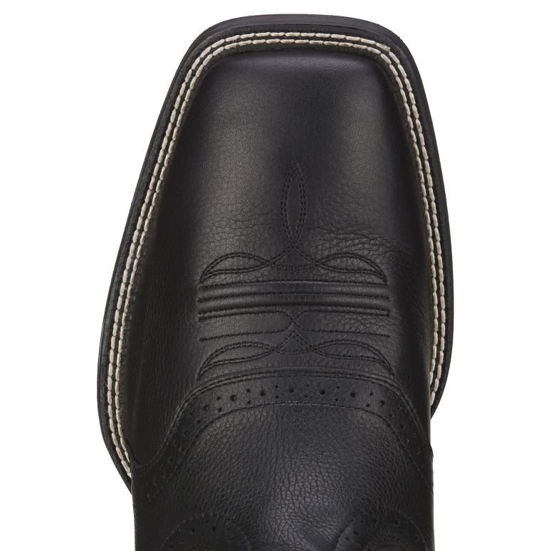 RJ66P16 botte western sport à bout carré large Ariat chaussure cerf noir Hommes