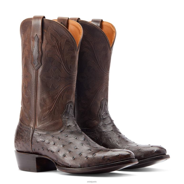 RJ66P182 James Ariat chaussure autruche expresso pleine plume Hommes