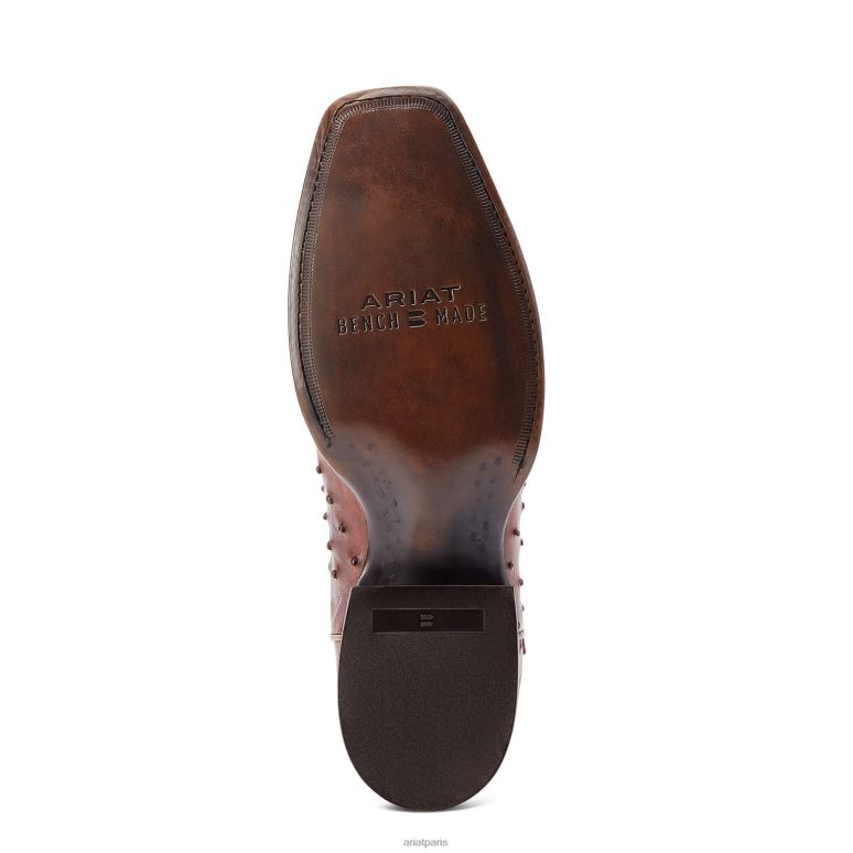 RJ66P189 banc fait stilwell Ariat chaussure autruche pleine plume de bourbon Hommes