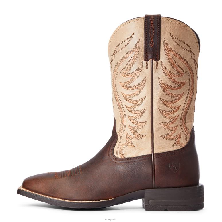 RJ66P193 botte western amos Ariat chaussure brun d'orge Hommes