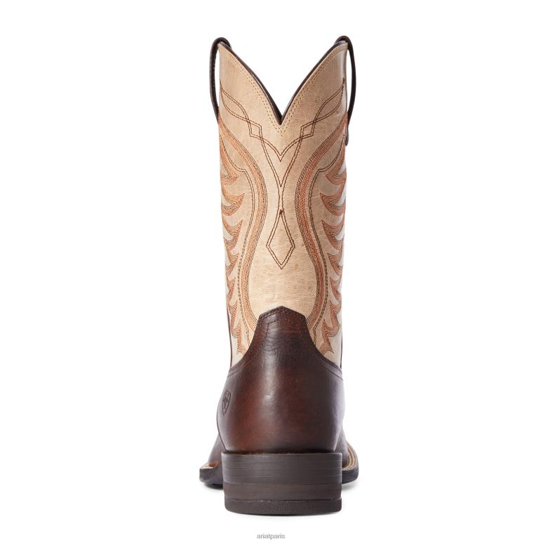 RJ66P193 botte western amos Ariat chaussure brun d'orge Hommes