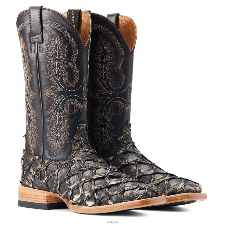 RJ66P204 botte western en eau profonde Ariat chaussure piraruci noir en détresse Hommes