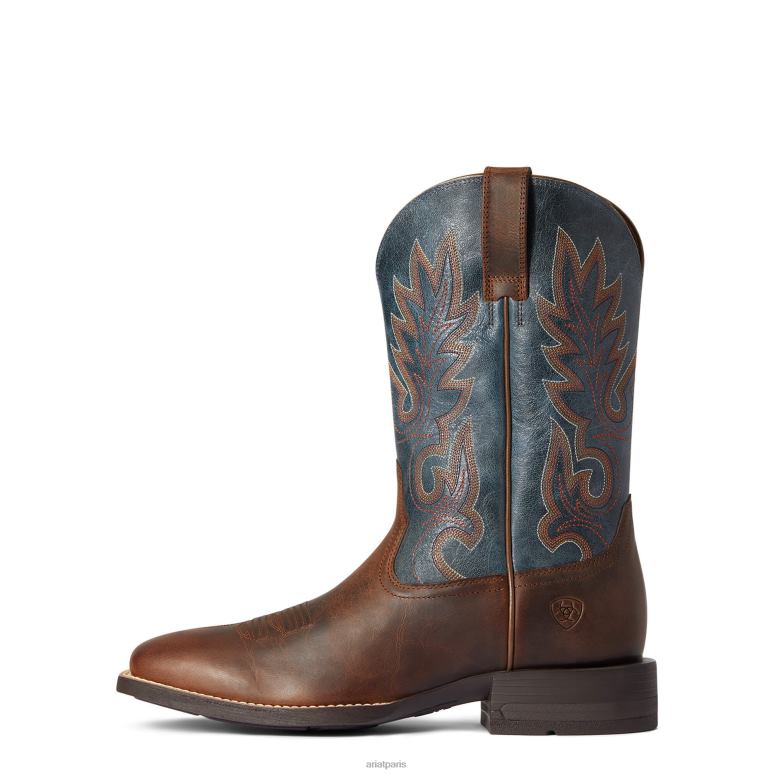 RJ66P206 botte western layton Ariat chaussure châtaignier patiné Hommes