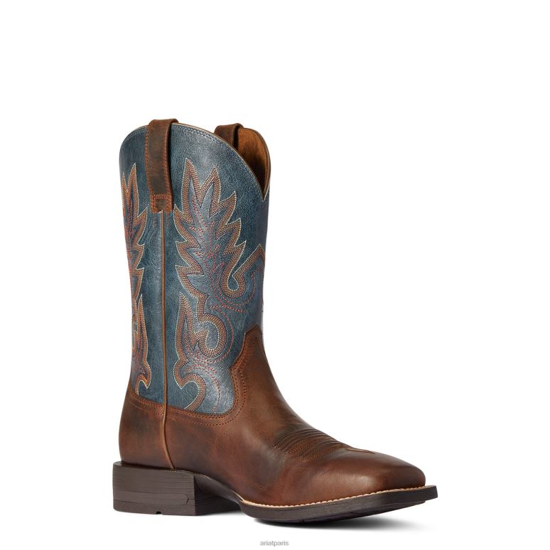 RJ66P206 botte western layton Ariat chaussure châtaignier patiné Hommes