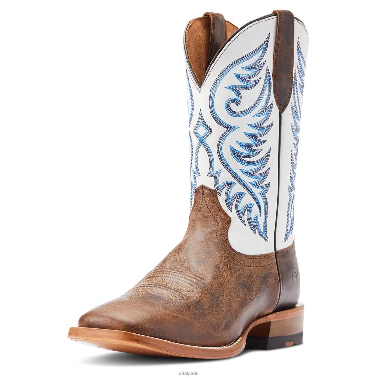 RJ66P23 botte western Wiley Ariat chaussure brun noix de pécan Hommes