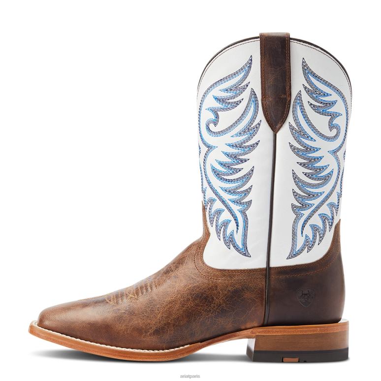 RJ66P23 botte western Wiley Ariat chaussure brun noix de pécan Hommes