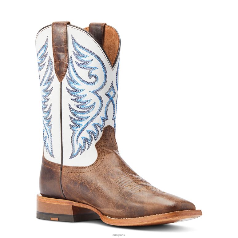 RJ66P23 botte western Wiley Ariat chaussure brun noix de pécan Hommes