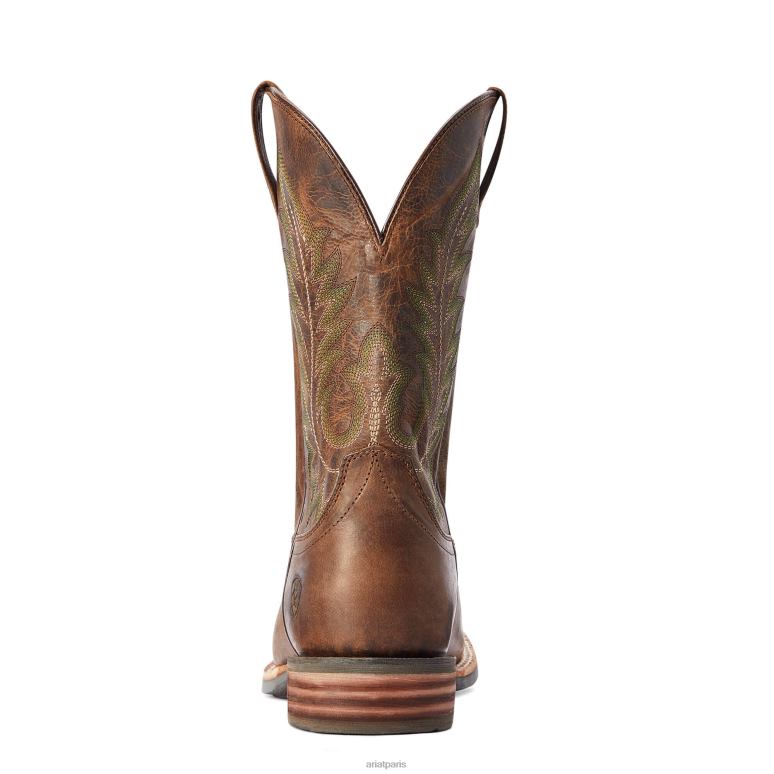 RJ66P27 botte western haute ridin Ariat chaussure brun noix de pécan Hommes
