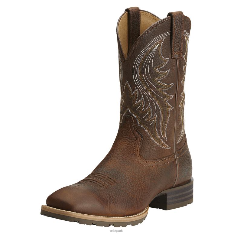 RJ66P34 botte western hybride de rancher Ariat chaussure brun huilé tapageur Hommes