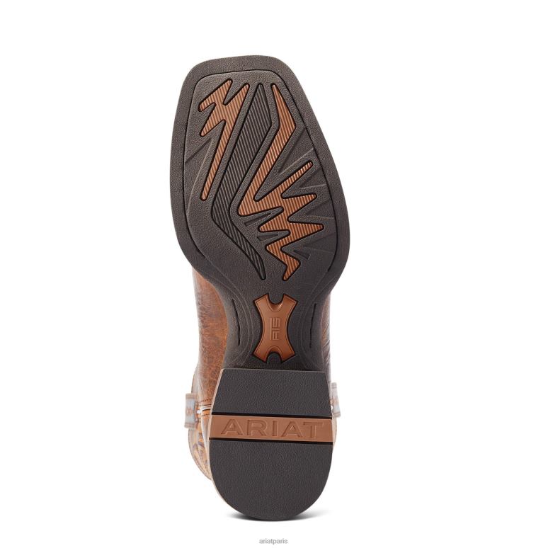 RJ66P37 botte western fronde Ariat chaussure dessus de bar marron Hommes