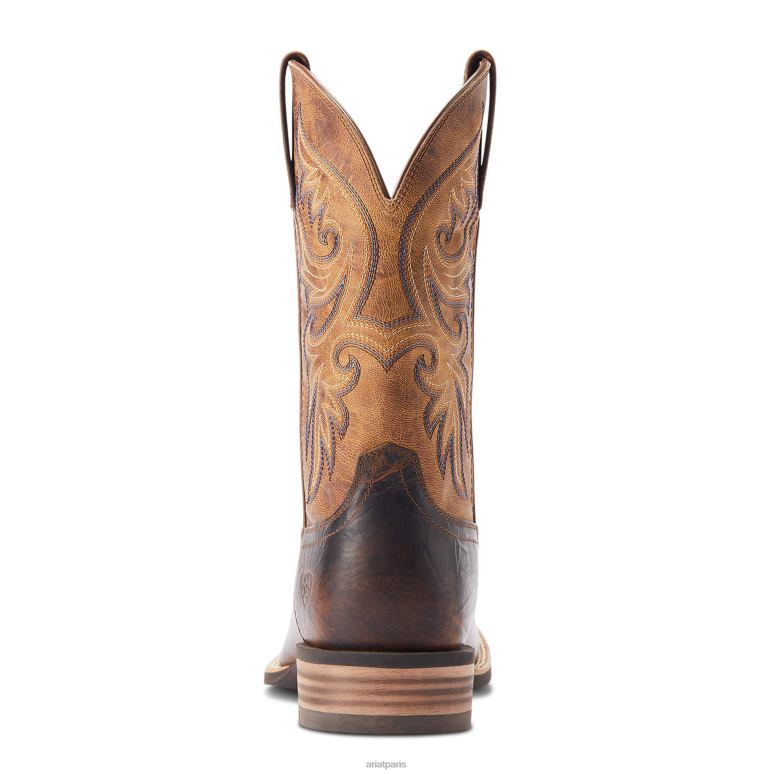 RJ66P37 botte western fronde Ariat chaussure dessus de bar marron Hommes