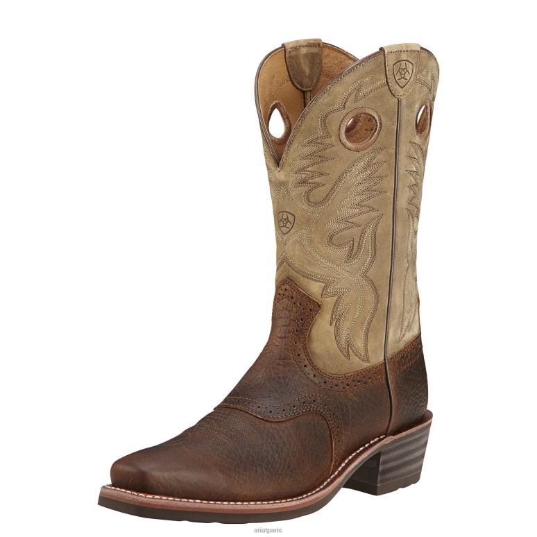 RJ66P42 botte western Heritage Roughstock Ariat chaussure Terre Hommes