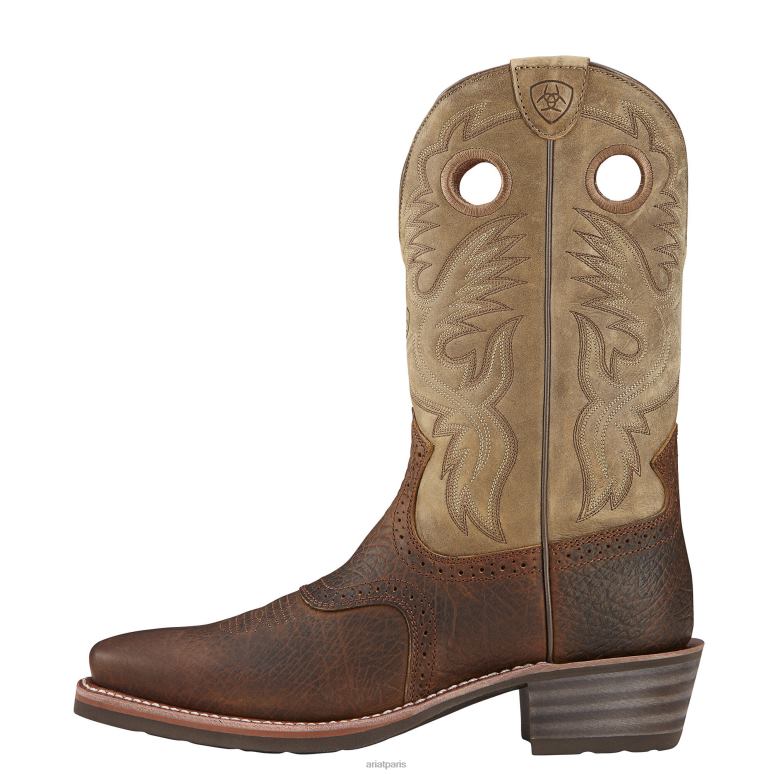 RJ66P42 botte western Heritage Roughstock Ariat chaussure Terre Hommes