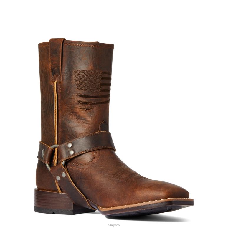 RJ66P48 harnais patriot ultra western Ariat chaussure dessus de bar marron Hommes