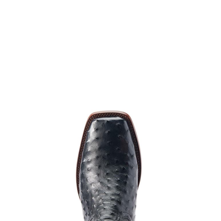 RJ66P49 basset Ariat chaussure autruche noire à plumes pleines Hommes