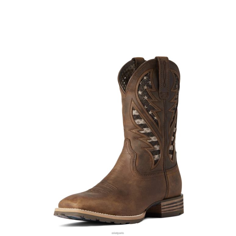 RJ66P4 botte western hybride venttek Ariat chaussure marron vieilli Hommes