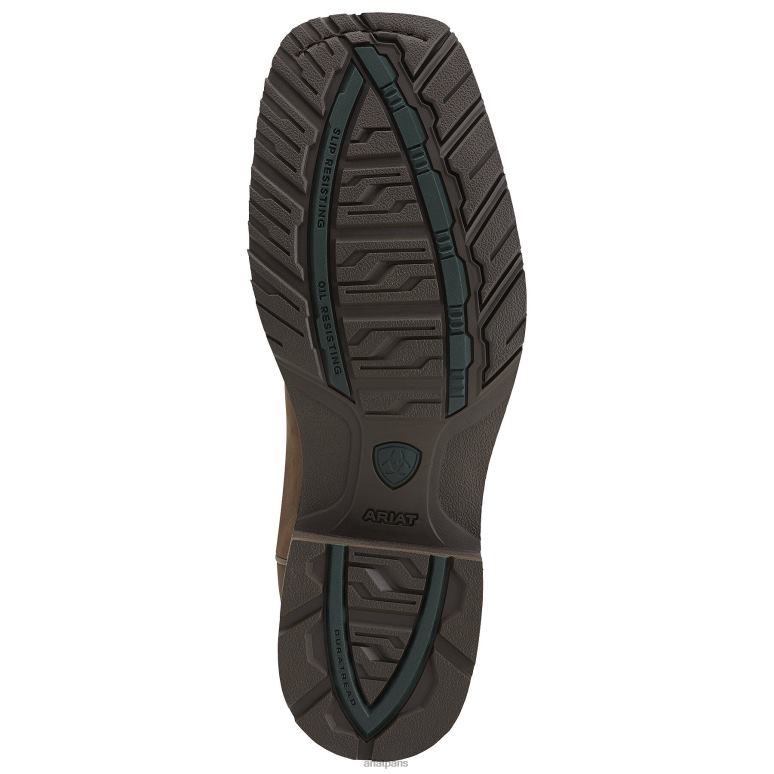 RJ66P51 botte western imperméable hybride rancher Ariat chaussure brun huileux vieilli Hommes