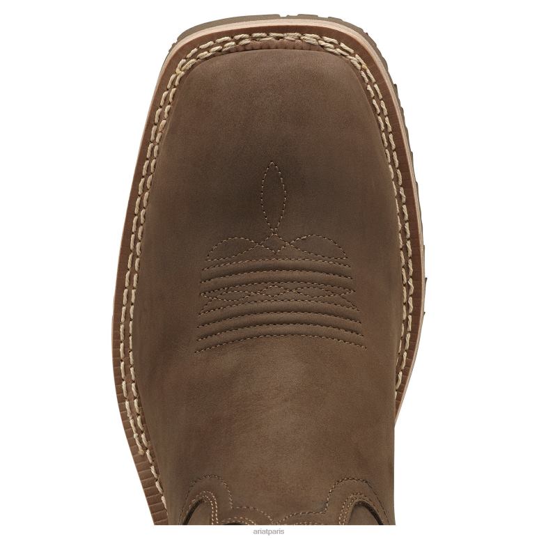 RJ66P51 botte western imperméable hybride rancher Ariat chaussure brun huileux vieilli Hommes