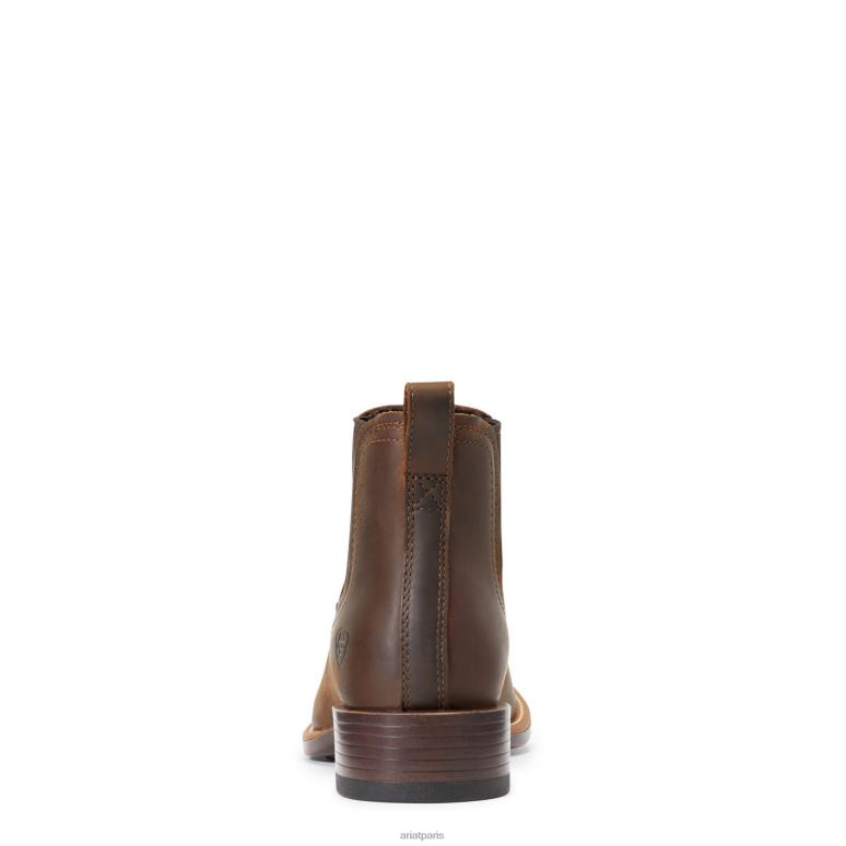 RJ66P55 botte western booker ultra bout rond Ariat chaussure marron vieilli Hommes