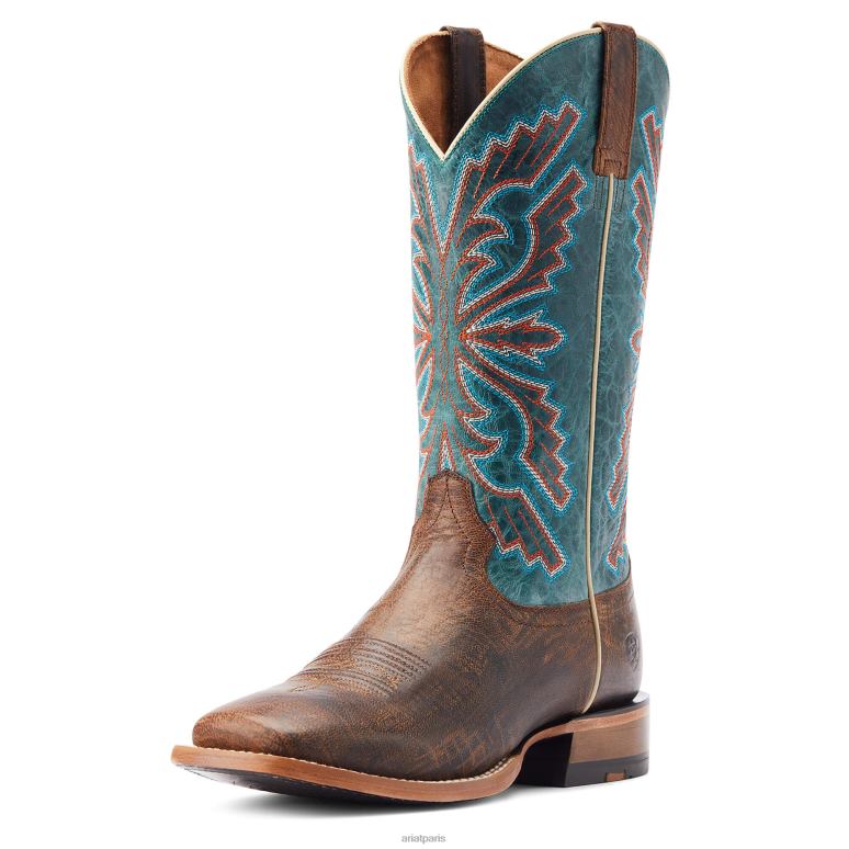 RJ66P59 botte western sting Ariat chaussure brun brûlé Hommes