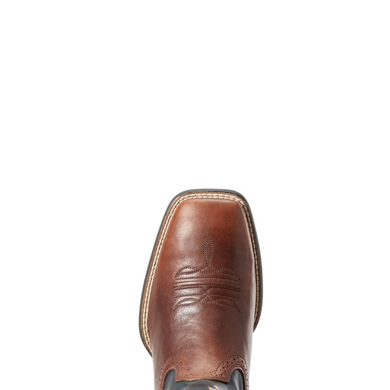 RJ66P63 botte western sport à bout carré large Ariat chaussure bonbons au cognac Hommes