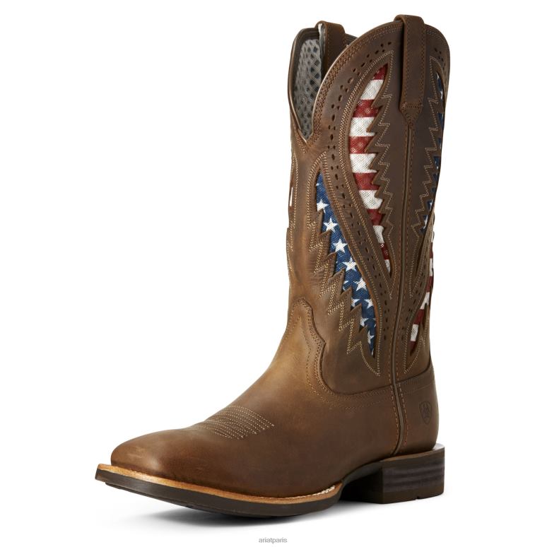 RJ66P66 botte western venttek à dégaine Ariat chaussure marron vieilli Hommes