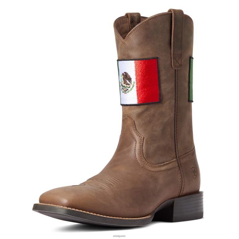 RJ66P69 botte western sport orgullo mexicano ii Ariat chaussure marron vieilli Hommes