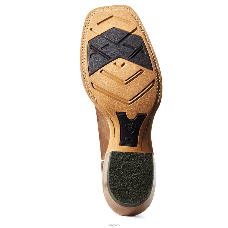 RJ66P7 vraie botte western Ariat chaussure blé saupoudré Hommes
