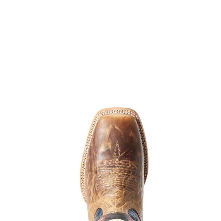 RJ66P7 vraie botte western Ariat chaussure blé saupoudré Hommes