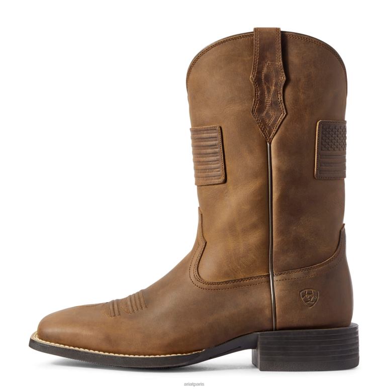 RJ66P83 botte western sport patriot ii Ariat chaussure bronzage en détresse Hommes