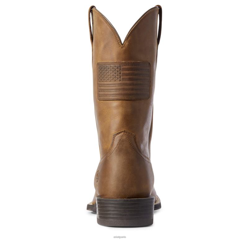 RJ66P83 botte western sport patriot ii Ariat chaussure bronzage en détresse Hommes