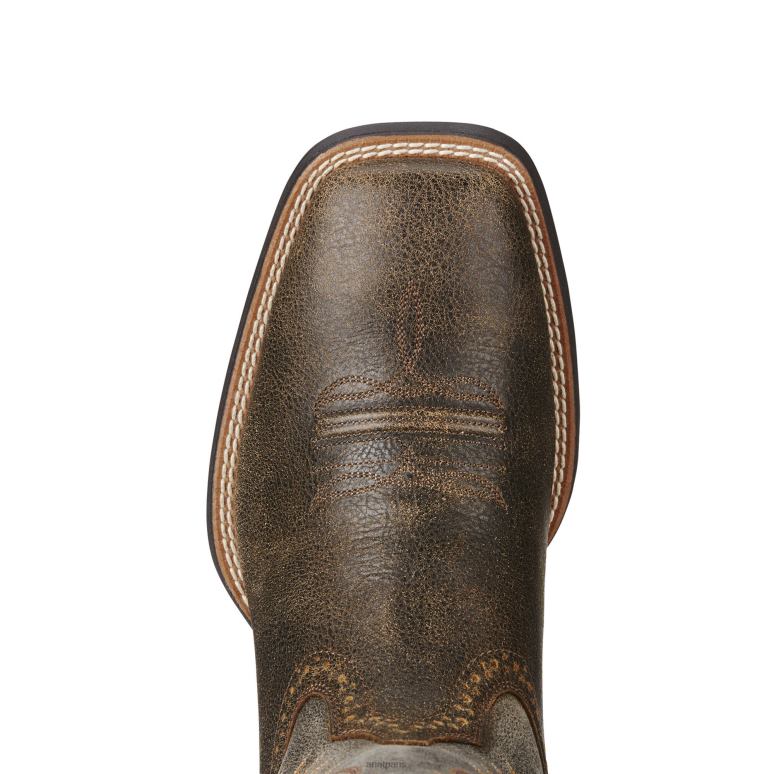 RJ66P89 botte western sport à bout carré large Ariat chaussure brun de Brooklyn Hommes
